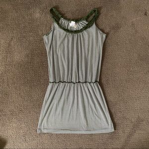 Max studio speciality products green and white striped dress